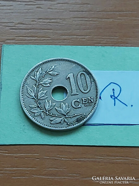 Belgium belgique 10 cemtimes 1927 copper-nickel, i. King Albert #r