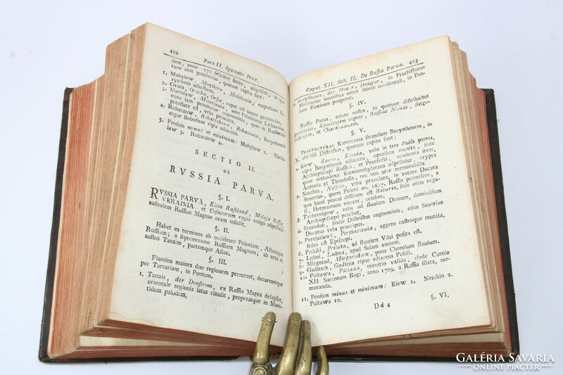 1777 - Tomka-Szászky János földrajz könyve Díszesen aranyozott bőrkötésben Teljes!