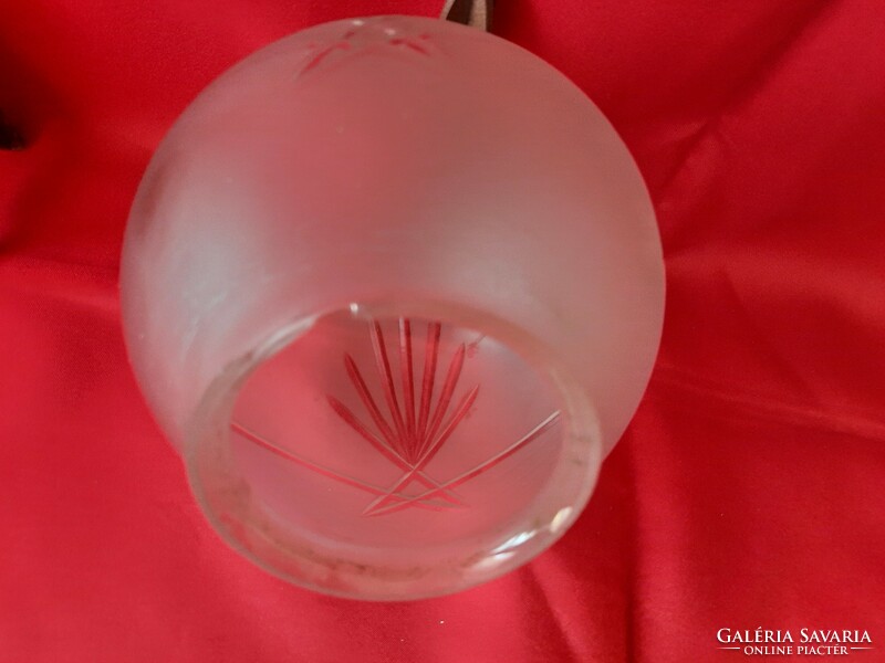 Antik üvegbura, csiszolt díszítéssel, 3 db