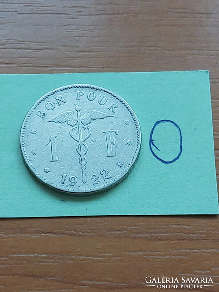 Belgium belgique 1 franc 1922 nickel, i. King Albert #p