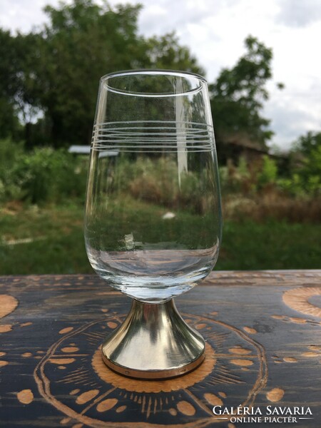 Old glass with silver base marked 800