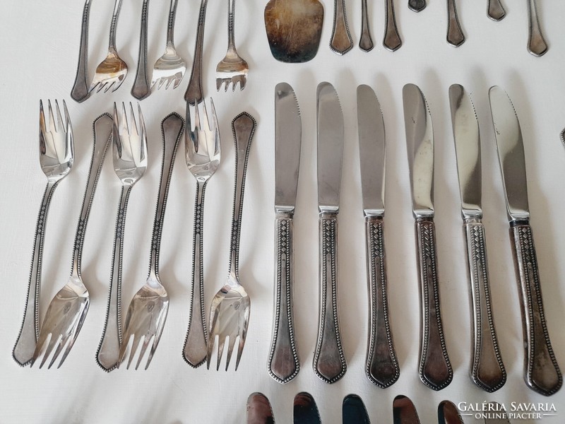 Silver-plated cutlery set, 63 pieces