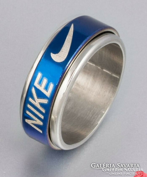 Nike gyűrű, ORVOSI acélból, NAGYON SZÉP FÉNYE VAN.