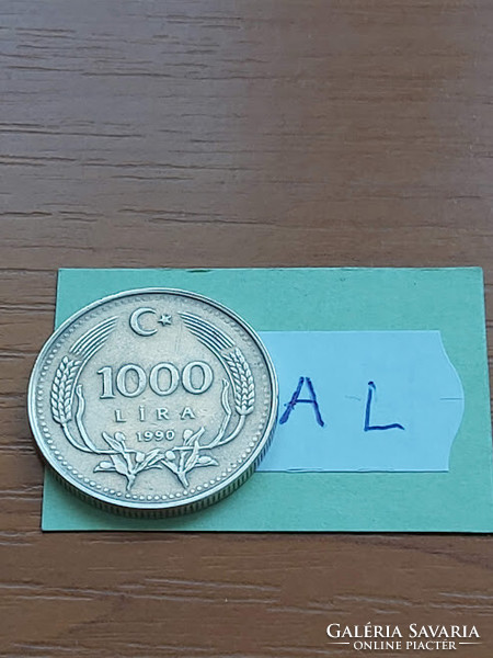 Turkey 1000 lira 1990 copper-zinc-nickel #al