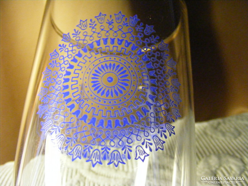 Retro üveg pohár - Parádi Üveggyár felirattal képpel