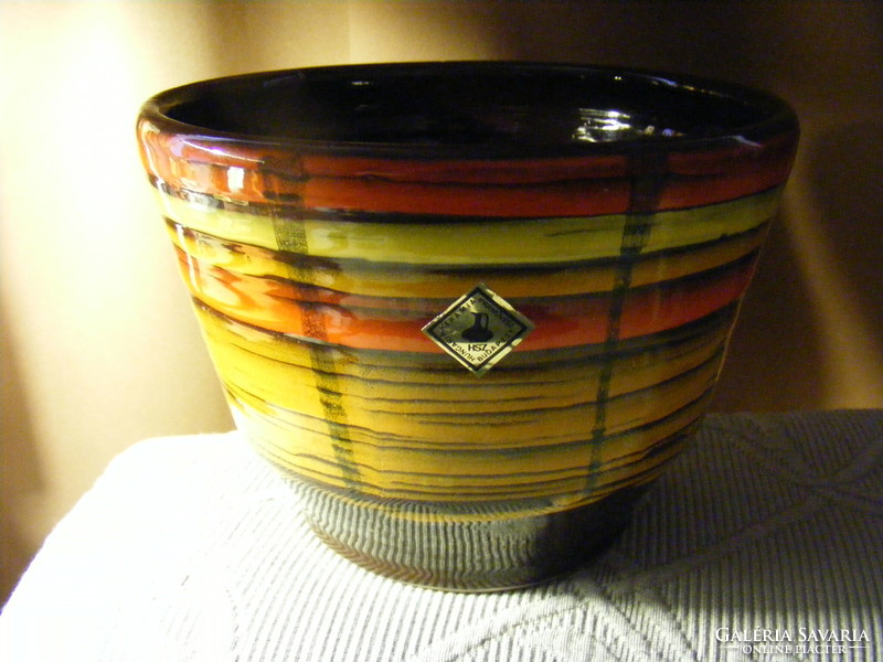 Retro applied art ceramic bowl