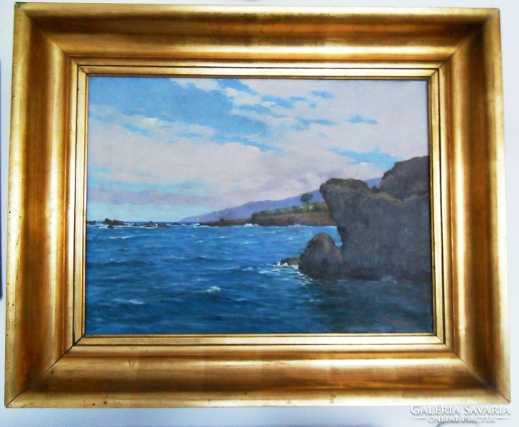 István Mérő Hungarian painter (1873-1938) puerto cruz 60x45