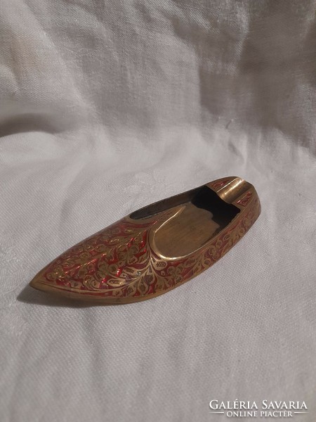 Indian, copper, richly decorated, marked ashtray, ashtray 12.5 cm long