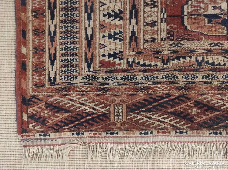 Antik kézi csomózású perzsa bokhara rug szőnyeg Türkmén teke 601 7485