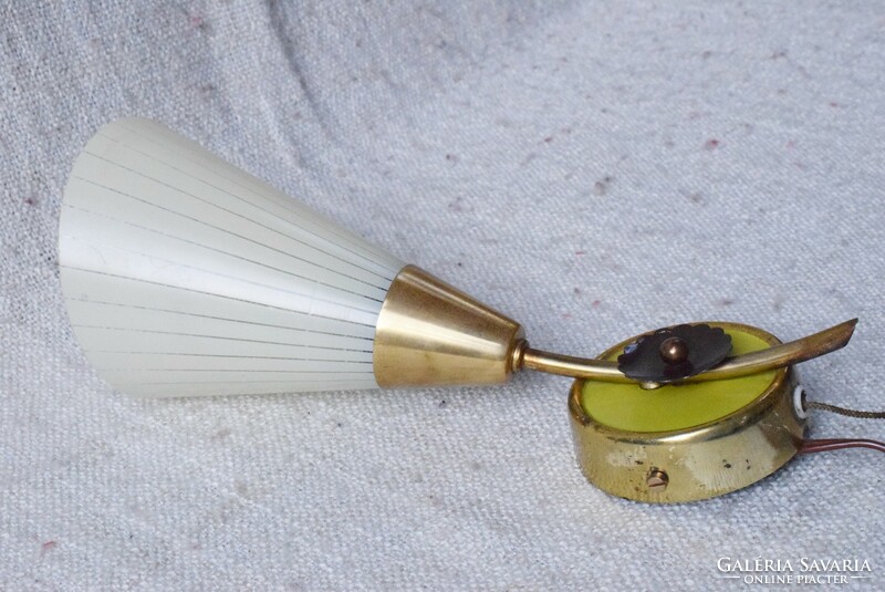 Ritka falikar , fali lámpa , retro 60-as évek , csíkos üveg búra , beépített kapcsoló , 25,5x14x11cm