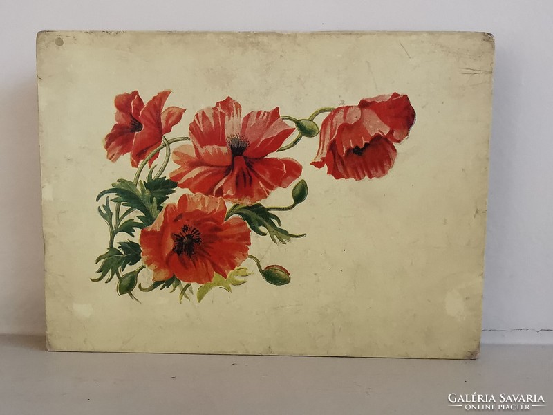 Budapest biscuit and wafer factory flower box ii., Poppy paper box 20x14x2.5 cm