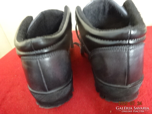 Lanetti black leather, men's medium-high shoes, size 42. Jokai.