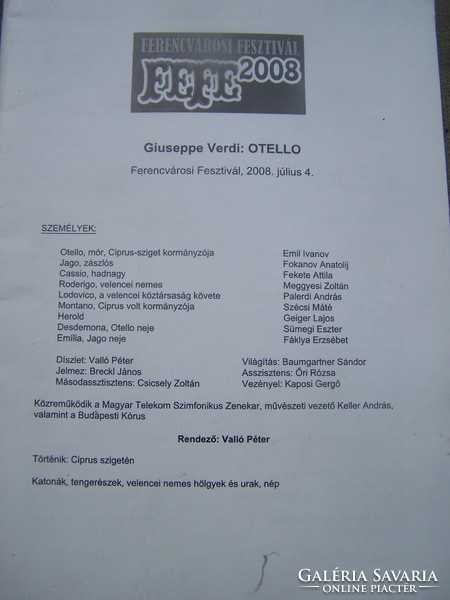 Verdi Otello szövegkönyv  2008