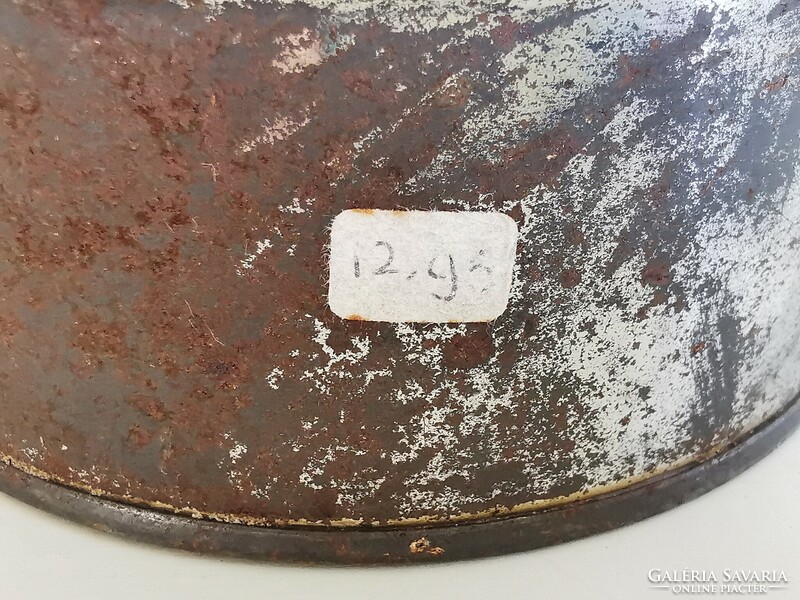Antiek terpentijnwas bruin fémdoboz 11x11x6 cm