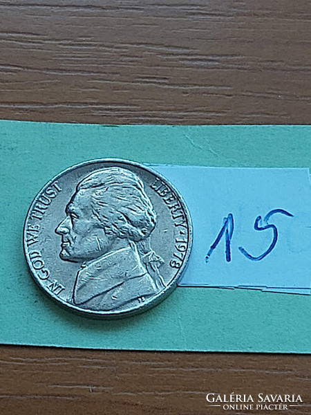 Usa 5 cents 1978 thomas jefferson, copper-nickel 15