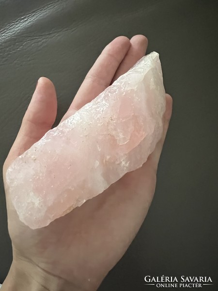 Raw rose quartz crystal block mineral