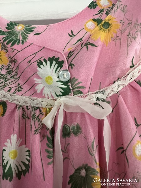 Vintage pink rózsaszín virágos ruha