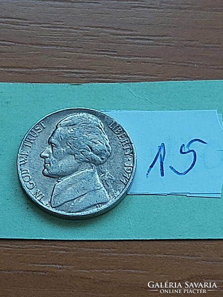 Usa 5 cents 1977 thomas jefferson, copper-nickel 15