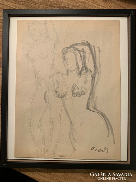 Gráber Margit (1895-1993) - dupla grafika női akt