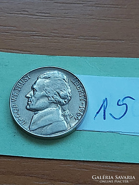 USA 5 cents 1964 thomas jefferson, copper-nickel 15