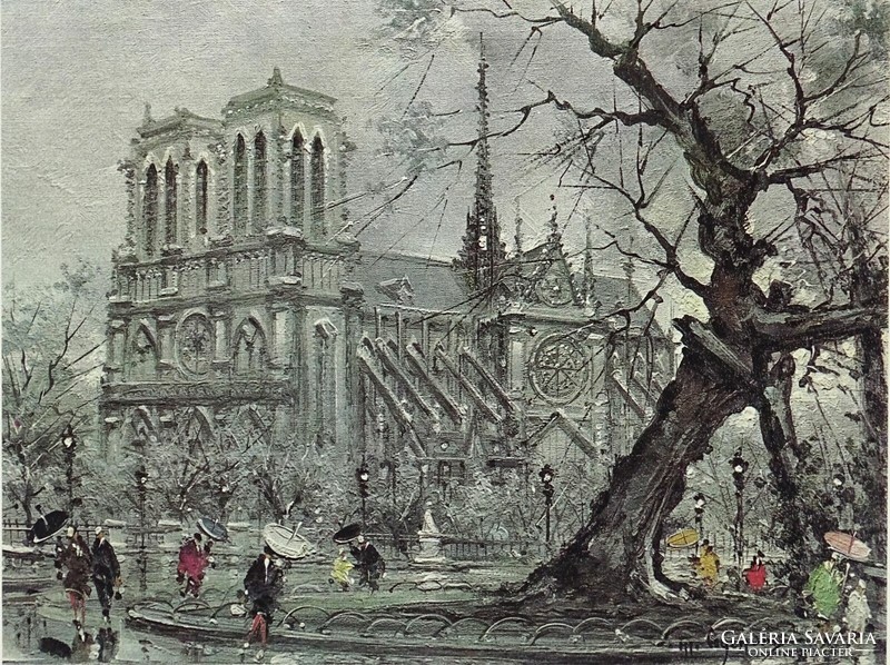 1N863 Párizsi nyomat : Notre Dame 20 x 24 cm