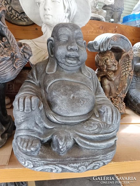Ritka Kültéri Fagyálló műkő Pocakos Buddha Gazdagság Jólét Vidámság Bőség  Feng shui  szobor
