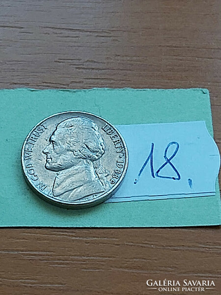 Usa 5 cents 1988 / d thomas jefferson, copper-nickel 18