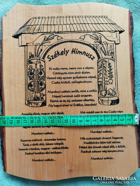 Székely anthem on a wooden board