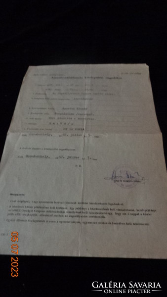 Amatőr rádió- adóállomás  kiteleoítési engedélye  1982 ből