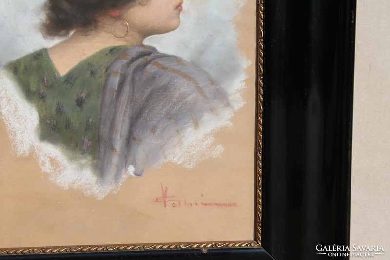 Italian painter: lady with purple rose