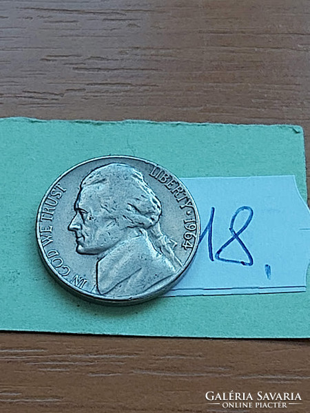 USA 5 cents 1964 / d thomas jefferson, copper-nickel 18