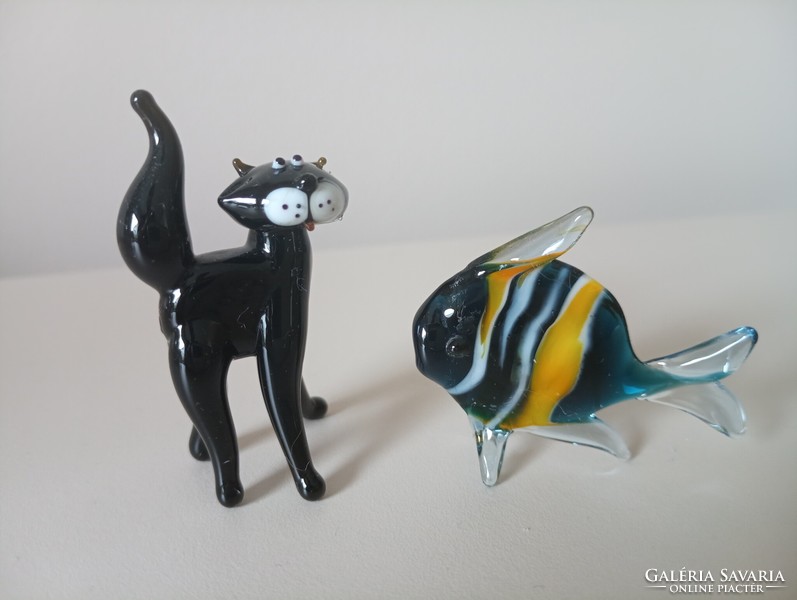 Fekete macska és hal(muranoi) külön eladó