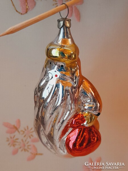 Santa Claus glass Christmas tree ornament, 10 cm