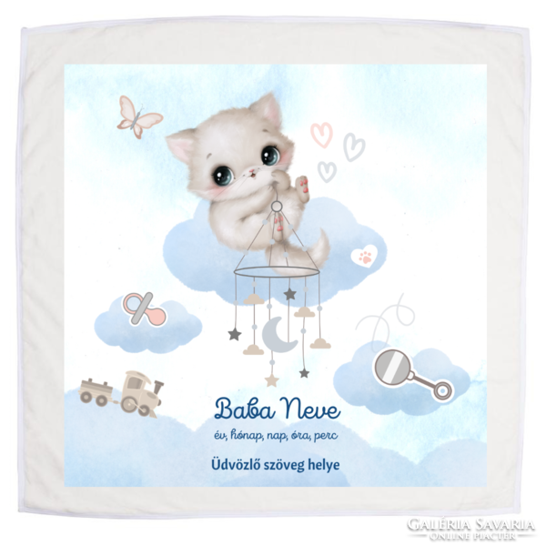 Baby things - unique design (blanket, pillow, bib, plate)