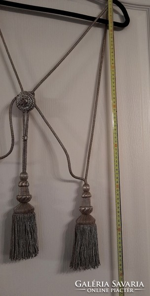 3 old metal fiber curtain ties with tassels, for sale together