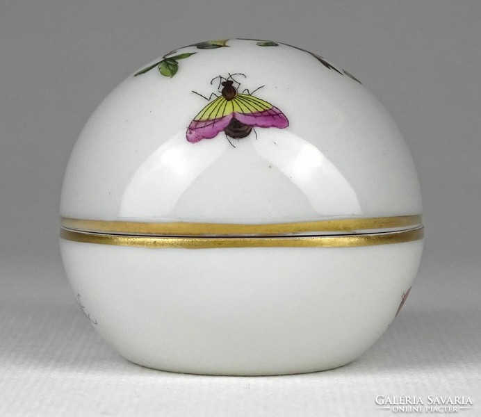 1N574 Herendi Rothschild mintás tojás alakú porcelán bonbonier