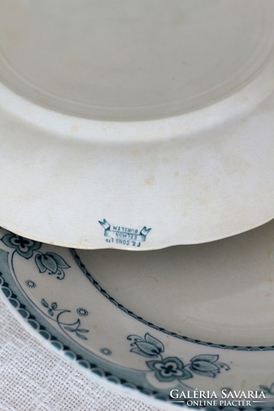 Rarity! Antique English faience, ford & sons, burslem 27 cm flat plates, belmont decor