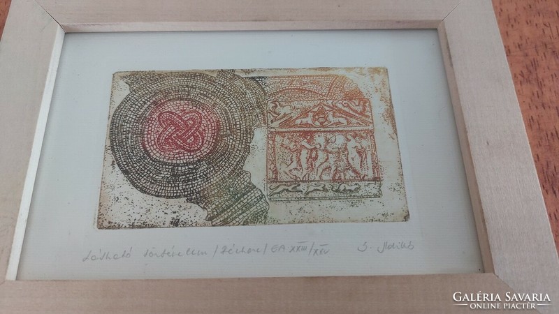 (K) s. Ildíkó Horváth (Ildíkó Anna Stekovics) beautiful small etching with 18x13 cm frame