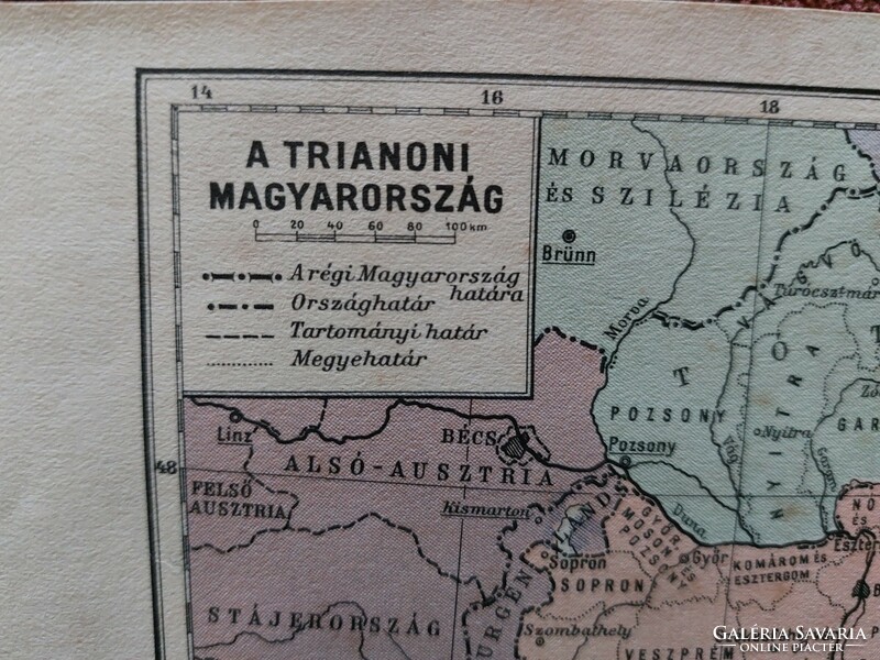 Trianoni Magyarország és 1950-es évek-beli Magyarország autóbusz térképek 2 db