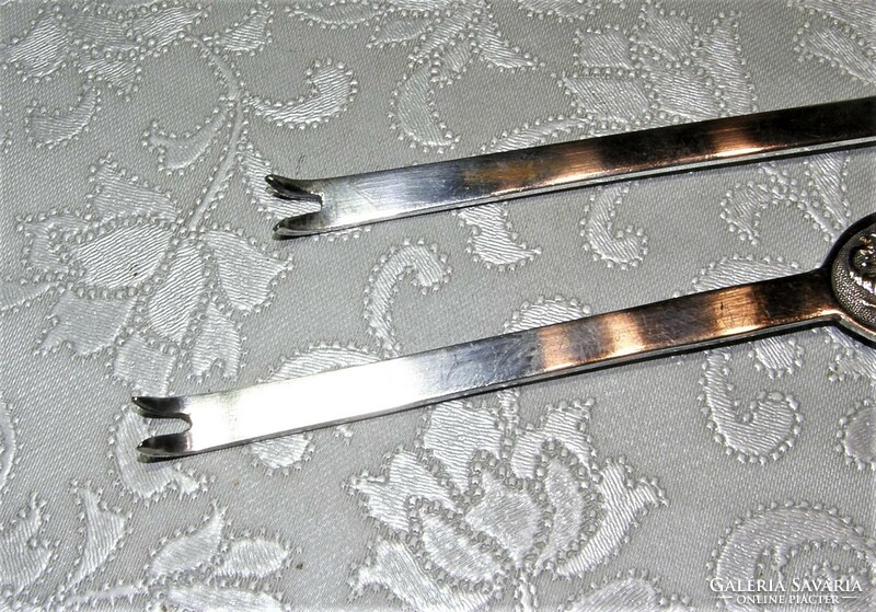 2 old silver-plated lobster forks