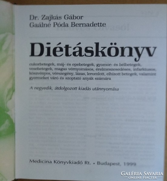 Zajkás - gaálné: diet book, negotiable