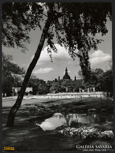 Larger size, photo art work by István Szendrő. Budapest, city park, 1930s. Original, p