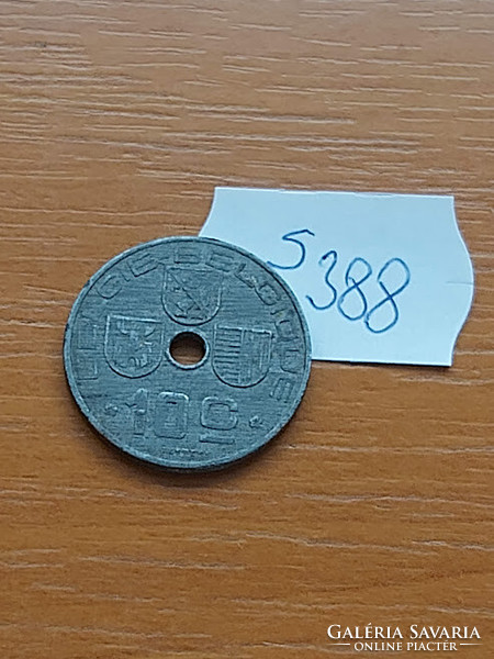 Belgium belgie - belgique 10 centimes 1946 ww ii. Zinc, iii. King Leopold s388