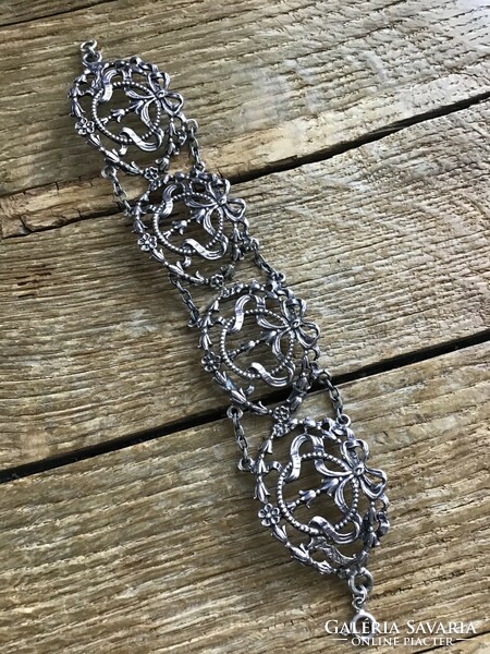 Antique English Art Nouveau silver bracelet