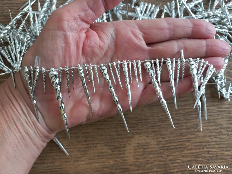 Silver garland in the shape of an icicle