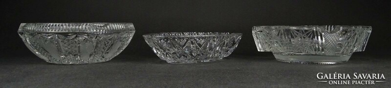 1N558 polished glass ashtray 3 pieces