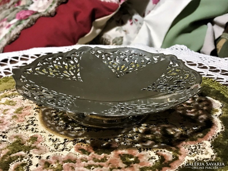 Gorgeous Silver Plated Alpaca Pierced Marked Treat or Candy Bowl