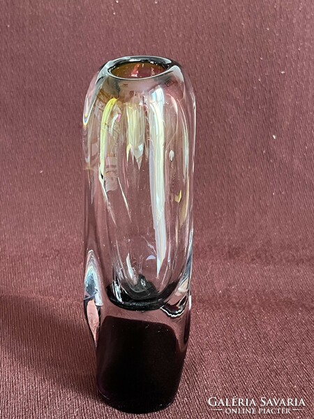 Josef Rozinek Borske sklo cseh tüveg váza 21 cm