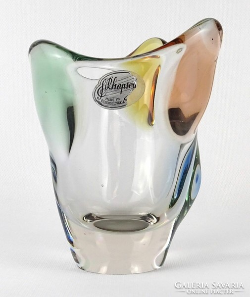 Rhapsody mid century art glass vase marked 1N973 16 cm