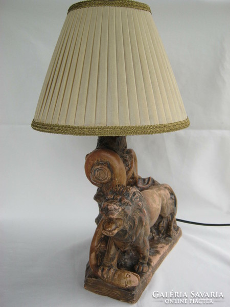 The lion and the snake Hungarian industrial artist ceramic lamp